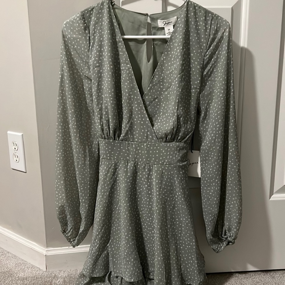Women’s Green Japna Long-Sleeve Dress